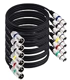 6 Stück 1.5M XLR Kabel Premium Symmetrisches XLR Mikrofonkabel, Pin DMX Microphone Signal Cable...