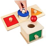 PERSELOSO 1Satz Montessori Spielzeugset aus Holz mit Objekt Dauerhaftigkeitsbox und Geometrischem...