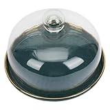 FESTFENDS Porzellan Tortenplatte 10 Zoll mit Glasglocke Elegante Servierplatte für Kuchen und Obst...