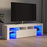 TV-Modul für Esszimmer, TV-Möbel mit hellen LED-Lichtern, weiß, 140 x 36,5 x 40 cm, einfache...