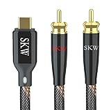SKW Audiophiles Type C auf 2RCA Kabel, OCC USB C auf Cinch Audio Kabel für Telefon, Laptop,...