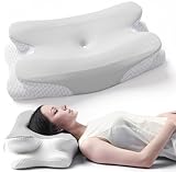 RUMMY Ergonomisches Nackenstützkissen aus Memory Foam,Abnehmbarer,Waschbarer Bezug,für Seiten- und...
