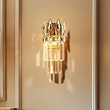 Vrygle Kristall Wandleuchte LED Wandlampe Dimmbar: Moderne E14 Innenleuchte für Wohnzimmer...