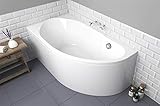 ECOLAM Badewanne Eckbadewanne Acryl Miki Polimat weiß 140x70 cm LINKS + Schürze Ablaufgarnitur Ab-...