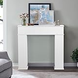 Kaminschrank, 107 x 19 x 100cm, Kaminkonsole deko mit geheimfach, lackierter Kamin Schrank Mit...