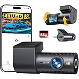 CIEVIE 4K+1080P Dashcam Auto Vorne Hinten mit 64GB SD Karte, 5GHz WiFi Dashcam mit 1,5″ IPS...