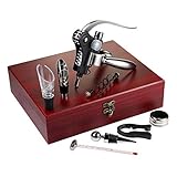 AMAVEL Wein Sommelier Set (10-teilig): Das perfekte Wein Geschenk mit Korkenzieher als Weinöffner,...