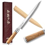 HEZHEN- 270mm Yanagiba-Messer,Japanischer Stil Schmieden von Stahl Sashimi-Messer,Sushi-Messer...