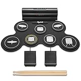 POGOLAB Aufrollen E-Drum Set, 7 digitale Drum Pad Schlagzeug Elektronisch, Drahtlose Funktion, mit...