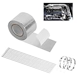 JKITNHJOT Hitzeschutzband Auspuff 10M x 5cm, hitzebeständiges Auspuffband, selbstklebendes...