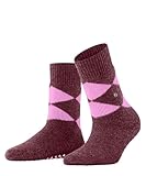 Burlington Damen Cosy Argyle W HP Wolle Rutschhemmende Noppen 1 Paar Stoppersocken, Lila (Garnet...