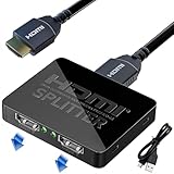 HDMI Splitter 1 in 2 Out, 4K HDMI Splitter 2 Monitore Gleichzeitig, 1 In 2 Out HDMI Splitter...