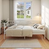 FetiNes Tagesbett Bettgestell 90x200 cm Bett, Metal Wasserdicht Familienbett Gästebett Metallbett...