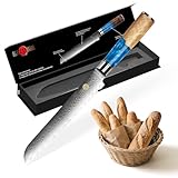 KAZUSHI Brotmesser, Brötchenmesser Wellenschliff 20cm Gestochen Scharf Brotmesser，Ergonomischer...