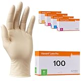 Latexhandschuhe 100 Stück | M | Puderfreie Latex Handschuhe Weiß | Texturiert, reißfest &...