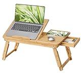 SONGMICS Laptoptisch, Laptopständer, Frühstückstablett, klappbare Beine, für Bett und Sofa,...
