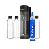 Sodapop Wassersprudler Logan Starterset mit CO₂-Zylinder und 3x Glasflasche, Matt Schwarz, Höhe...