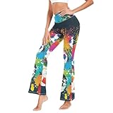 Poeticcity Damen-Strumpfhose, Bauchkontrolle, lange ausgestellte Hose, Yoga-Glockenhose (S-XXL),...