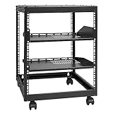 VEVOR 12U-Server-Rack mit offenem Rahmen 15-40' verstellbare Tiefe freistehender/wandmontierter...