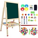 Dripex Kinder Tafel Holz Kindertafel Malerei Holztafel Doppelseitige Kreidetafel und Whiteboard...