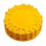 Kuchenform rund aus Silikon 20,5 cm, Backform groß, Silikonbackform, Cake, Happy Birthday,...