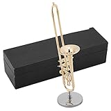 Musikinstrument Modell Miniatur Musik Ornamente Neuheit Posaune mit Metallverschluss Größe 6,3 x...