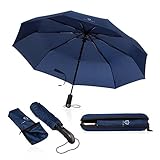 VON HEESEN Regenschirm sturmfest bis 140 km/h - inkl. Schirm-Tasche & Reise-Etui - Taschenschirm mit...