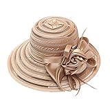 Sonnenhut Damen Breit, Krempe Fischerhut, Organza Blumen Hut Faltbarer Sommerhut Sommerhut Mit...