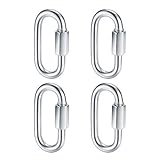 4 Stück M8 Karabinerhaken Schwerlast, Schraubkarabiner Edelstahl Schnellkupplung Kette, Carabiner...