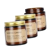 HAMPPLIES 3 Stück Duftkerzen Duftwachskerze Aromatherapie Kerze Tischkerze Duft Kerze Kerzen mit...
