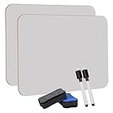 Hisredsun 2 Stück Small Dry Erase White Board, 21 x 29.7 cm Doppelseitiges Mini Whiteboard mit 2...