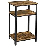 Yaheetech Vintage Telefontisch, Beistelltisch mit 3 Ablagen, Kleiner Nachttisch, Sofatisch, 45 x 35...