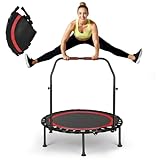 FitnessTrampoline,101cm Mini-Trampolin,Tragkraft 200 kg, tragbares Übungs-Rebounder-Trampolin mit...