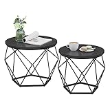 VASAGLE Couchtisch rund, 2er Set, Wohnzimmertisch, Beistelltisch, modern, abnehmbare Tischplatte,...