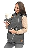 MijaCulture 3in1 ärmellos Trageweste Umstandspullover/für Tragetuch für Babytrage 4131 (Grau, XL)