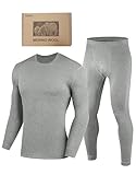 YESWEL 100% Merino Unterwäsche Herren Set, Weich Winter Thermounterwäsche, Warme Merinowolle...