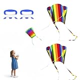 3 Stück Drachen Kinder, Bunte Einleiner Drachen mit Langen, Einfacher Fliegerdrachen,...