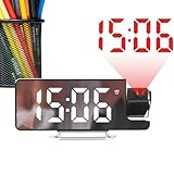 SVCEQZE Deckenprojektor Uhr Für Schlafzimmer - Projektionswecker Decke - Automatische...