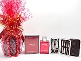 Red Hot Man Eau de Toilette für Herren, 100 ml, inklusive Maniküre-Werkzeug-Set, Geschenkkorb für...