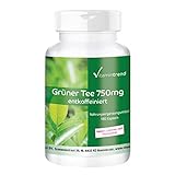 Grüner Tee Extrakt Kapseln - 750mg pro Kapsel - hochdosiert - vegan - 180 Kapseln