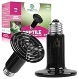 REPTI HOME 50W Keramik-Wärmestrahler (2er-Pack), Reptilien-Wärmelampenbirnen, Keramikheizung für...
