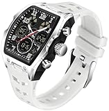 TICKEEN Herrenuhren für Herren Einzigartige rechteckige Uhren Militärische Digital-Analog Sportuhr...