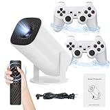 P30 max Projektor und Spiel mit 2 kabellosen Controllern,1280 * 720P,Intelligenter Spielprojektor...