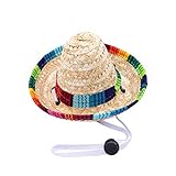 Lustiger Hund Sombrero Hut, Verstellbare Chihuahua Cosplay Cap, mexikanisches Party-Kostüm,...