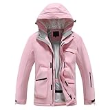 Generisch Skijacke Damen Wasserdicht, Snowboardjacke Gefütterte Schneeanzug Warm Outdoorjacke Dicke...
