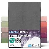 ETÉREA Flanell Spannbettlaken 200x220cm - 100% Baumwolle - Bettlaken Spannbetttuch 200x220cm - Bed...