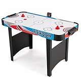 HOMASIS Airhockey Tisch, Air Hockey Spieltisch mit elektronischem LED-Punktezähler & 12V-Motor,...