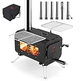 BiggerFire Zeltofen tragbarer Campingofen schwarzer Holzofen Zeltheizung für Zelte Unterkünfte und...