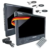 SCHWAIGER DVD Player Mediaplayer Auto KFZ 2 LCD Bildschirme 10 Zoll mit Halterung Kopfstütze CD MP3...