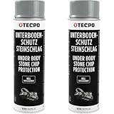 TECPO 2x Unterbodenschutz Steinschlag Spray, 500ml UBS Auto Kfz Unterboden Versiegelung...